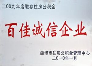 2009年百佳诚信企业