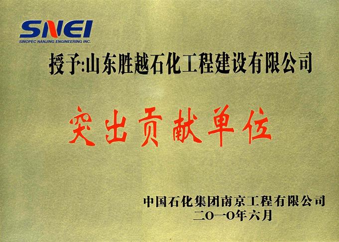 2010年突出贡献单位