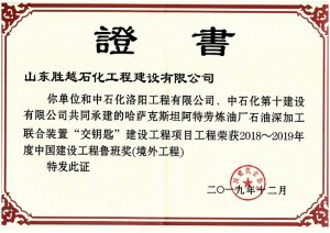 2018~2019年度中国建设工程鲁班奖（境外工程）