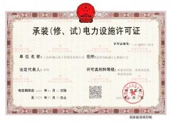 License for Installation (Repair, Testing) of Power Facilities